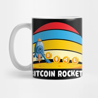 Bitcoin Spaceship - Funny Bitcoin Rocket Ship Crypto Trade Mug